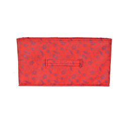 Kuber Industries Red & Blue Floral Printed Non Woven Fabric 2-Drawer Multi-Utility Organizer image 3