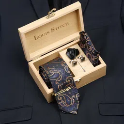 LOUIS STITCH Men Printed Silk Necktie Accessory Gift Set-picture-43