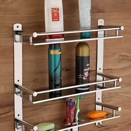 Well Set Steel Toned Stainless Steel 3 Layer Bathroom Caddy-41