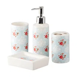 Kookee Blue & Red 4 Pieces Abstract Bath Accessories Set image 3