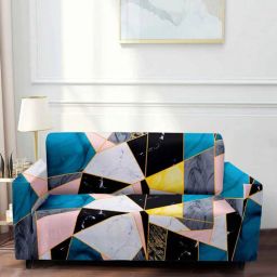 cortina Multicolor Abstract Polyester 73 x 57 Inch 2 Seater Sofa Cover-picture-20