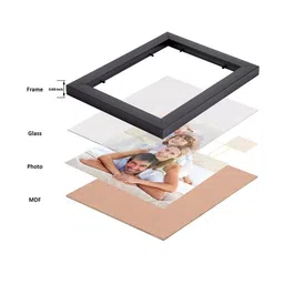 RANDOM Set Of 2 Black Solid Synthetic Photo Frames With Mount Paper & Eiffel Tower Plaque image 4