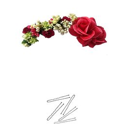 Hair Flare Artificial Flowers & Hair Pins Hair Accessory Set-image-57