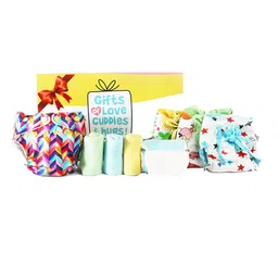 SuperBottoms Infants Blue & Purple Printed Pure Cotton Sustainable Baby Apparel Gift Set-13