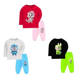 BAESD Kids Pack Of 3 Printed T-shirt & Trousers Clothing Set-92