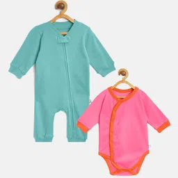 cherrytoes Infant Kids Set of 2 Solid Pure Cotton Rompers-picture-31