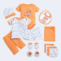 BUMZEE Infant Boys Printed 15 -Pcs Pure Cotton Baby Apparel Gift Set-8