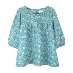 TIDY SLEEP Infant Girls Blooming Leaf Printed Cotton Dress-48