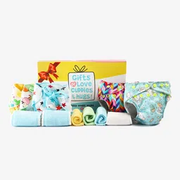SuperBottoms Infants Blue & Purple Printed Pure Cotton Sustainable Baby Apparel Gift Set-41