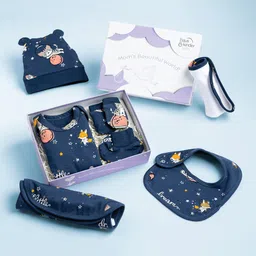 haus & kinder Infants 7 Pieces Pure Cotton Baby Apparel Gift Set-29