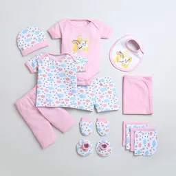 BUMZEE Infant Girls 13-Pcs Printed Pure Cotton Baby Apparel Gift Set-image-94