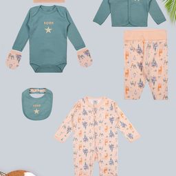 MeeMee Infants Pack of 6 Cotton Baby Apparel Gift Set-image-64