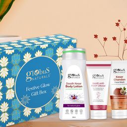 Globus naturals 3-Pcs Body Lotion-Hand & Foot Cream & Face Wash Gift Set-image-96