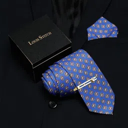 LOUIS STITCH Men Printed Italian Silk Combo Accessory Gift Set-image-70
