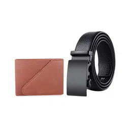 Kastner Men Brown & Black Solid Accessory Gift Set-image-67
