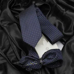 Kovove Men Navy Blue The Refreshing Twin Polka Dot Accessory Gift Set-image-42