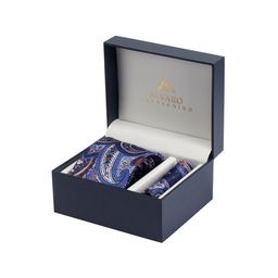 Alvaro Castagnino Men Blue & White Digital Printed Accessory Gift Set-image-66