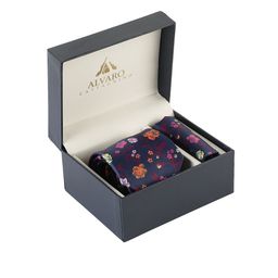 Alvaro Castagnino Men Navy Blue & Pink Printed Accessory Gift Set-image-27