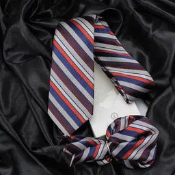 KOVOVE Men Blue Classy Striped Accessory Gift Set-47