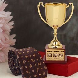 TIED RIBBONS Gold-Toned & Brown Colored Fathers Day Gift Set-image-71