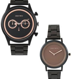 JOKER & WITCH Alexis & Ted Black Couple Watch Gift Set-image-51