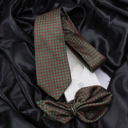 KOVOVE Green Checkered Tie & Pocket Square Gift Set-45