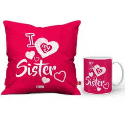 Indigifts Pink & White 2 Pieces Printed Home Gift Set-image-84