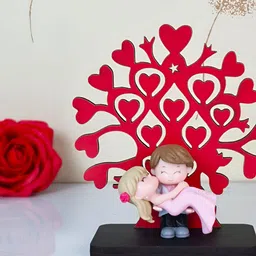 Ascension Red Lovely Couple With Tree Showpiece-image-93