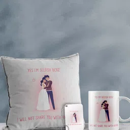 eCraftIndia White & Pink 3 Pcs Valentine Gift Set-image-80