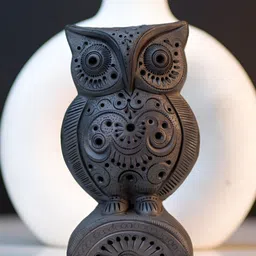 SOWPEACE Brown Terracotta Owl Figurine Showpiece-21