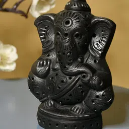 SOWPEACE Brown Terracotta Lord Ganesha Blessing Idol Showpiece-image-27