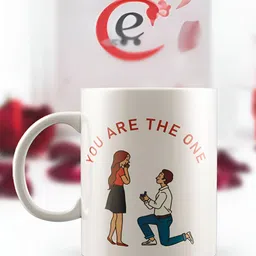 eCraftIndia White & Red "You are the One" Valentine Love Printed Ceramic Coffee Mug-27