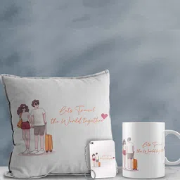 eCraftIndia White & Yellow 3 Pcs Valentine Gift Set-picture-31