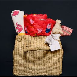MASU LIVING Pink & White Printed Cotton Aloka Baby Hamper-image-67