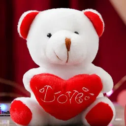 eCraftIndia White & Red Love Heart Cute Teddy Bear-13