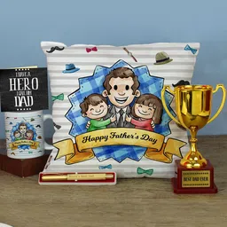 TIED RIBBONS White & Blue 5-Pieces Printed Fathers Day Gift Set-45