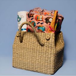 MASU LIVING Peach-coloured & White Printed Cotton Aloka Baby Hamper-image-72