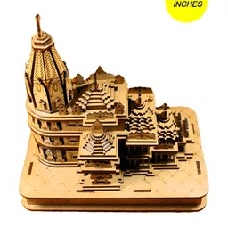 Classical Youth Brown & Beige Melamine Coated Spiritual 3D Wooden Temple Showpiece-image-53