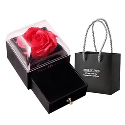 Ascension Black & Red Preserved Red Rose Flower Gift Box Home Gift Sets-image-30