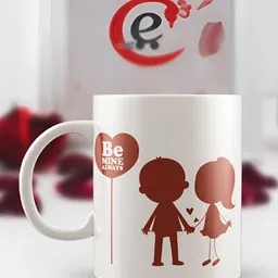 eCraftIndia White & Red "Be Mine Always" Valentine Love Theme Printed Ceramic Coffee Mug-10