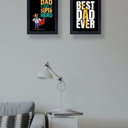 Golden Peacock Set Of 2 Black Typography Print Framed Wall Art-14