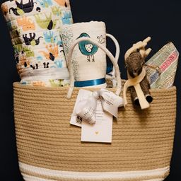 MASU LIVING White & Blue Printed Aloka Baby Hamper Birdie-image-101