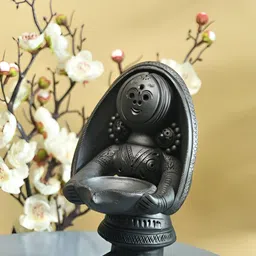SOWPEACE Brown Terracotta Diya Holding Lady Figurine Showpiece-image-50