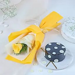Mesmerising Yellow Rose N Cake Gift-picture-27