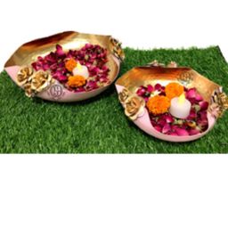 DSH Crafting Your Curiosity Pink 2 Pieces Attached Floral Motifs Decorative Bowls-39