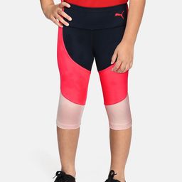 Puma Girls Pink & Navy Blue Runtrain Slim Tights-image-78