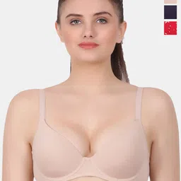 Amour Secret Navy Blue & Red Bra Full Coverage Underwired Lightly Padded-image-53