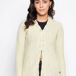 Duke Women White Cable Knit Cardigan-image-63