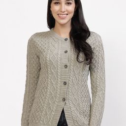 Kalt Cable Knit Acrylic Cardigan-image-69