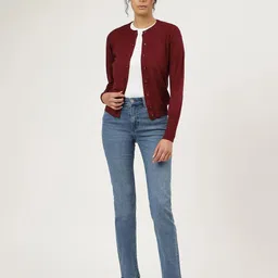 Marks & Spencer Round Neck Ribbed Cardigan-image-39